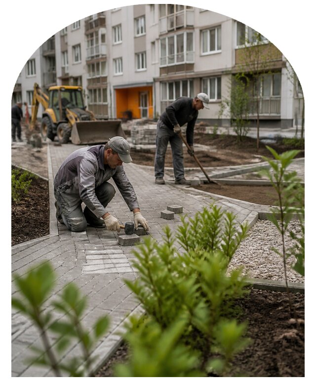 Благоустройство двора многоквартирного дома в Славгороде