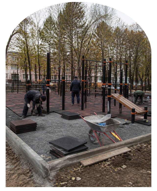 Проектирование и строительство воркаут площадки в Славгороде